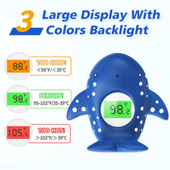Miedecdel thermometer with 3-color backlit display for quick temp checks.