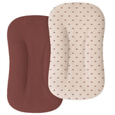 Mi Flor Muslin Baby Lounger Cover provides full-coverage fit for snug, slip-free lounging.