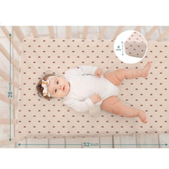 MiFlor crib sheets with secure-fit elastic corners staying in place