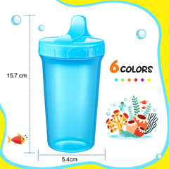 Mifoci blue lid 10oz toddler sippy cups ideal for daycare mess control.