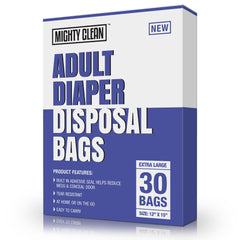 Mighty Clean extra-large diaper bags pack-front showing roomy loading space for multiple diapers.