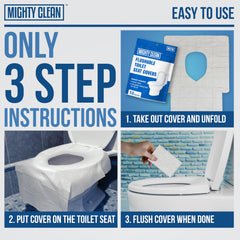 Mighty Clean pocket-size travel packs fit purses and bags for on-the-go bathrooms.