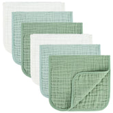 MIGIOL baby burp cloth set in white and green for gentle daily protection.
