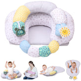 MIIMER 4-in-1 tummy time pillow setup supports comfortable tummy time and adjustable shapes.
