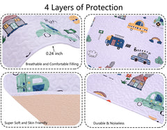 MIIMER pack n play mattress protector 38x26 with quilted padding for cushioned naps