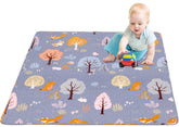 MIIMER Washable Baby Play Mat folded for easy storage and travel with soft surface