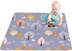 MIIMER Washable Baby Play Mat folded for easy storage and travel with soft surface