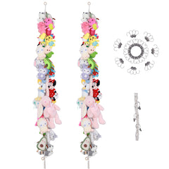 MIJAYENV 2pcs stuffed animal storage chain setup for space-saving wall display.