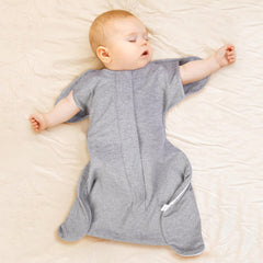 Mikccer Sleep Sack Swaddle baby side view demonstrates room to move during transitions