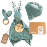 Mikito Organic Cotton Newborn Gift Box main image, ready to gift four-piece set for a thoughtful welcome