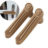 MIKMAYTOO brown door handle protector closeup showing soft silicone shield for baby safety