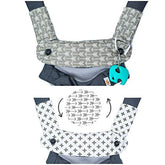 Mila Millie premium teething pad arrow-cross design protects your carrier from drool.