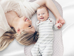 Mila Millie sensory-touch dots on minky side enhance tactile exploration during lounging.