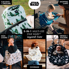 Milk Snob breastfeeding cover privacy design delivers full coverage for mom and baby in public.