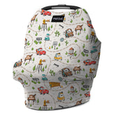 Milk Snob Disney Cars 5-in-1 car seat cover shielding baby on the go
