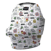 Milk Snob Original Marvel 5-in-1 cover, close-up, Disney Mighty Heroes print for privacy.