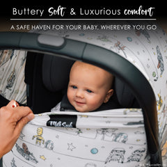 Milk Snob Star Wars stroller cover protects baby during outings