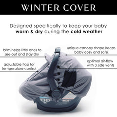 Milk Snob Winter Car Seat Cover with plush fleece lining for cozy warmth during chilly rides
