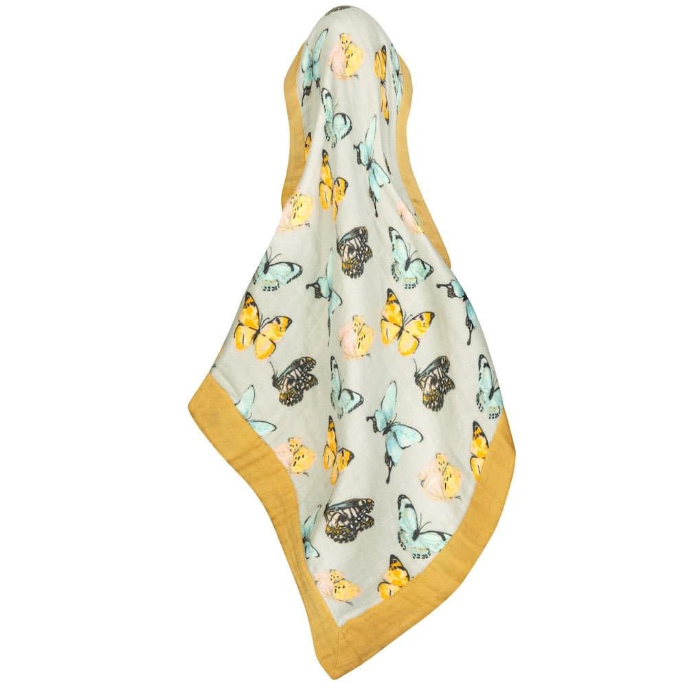Milkbarn Butterfly mini lovey 18in blanket β soft security for baby naps and car rides.