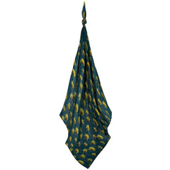Milkbarn Firefly print swaddle blanket showing its gentle, breathable fabric for cozy baby naps