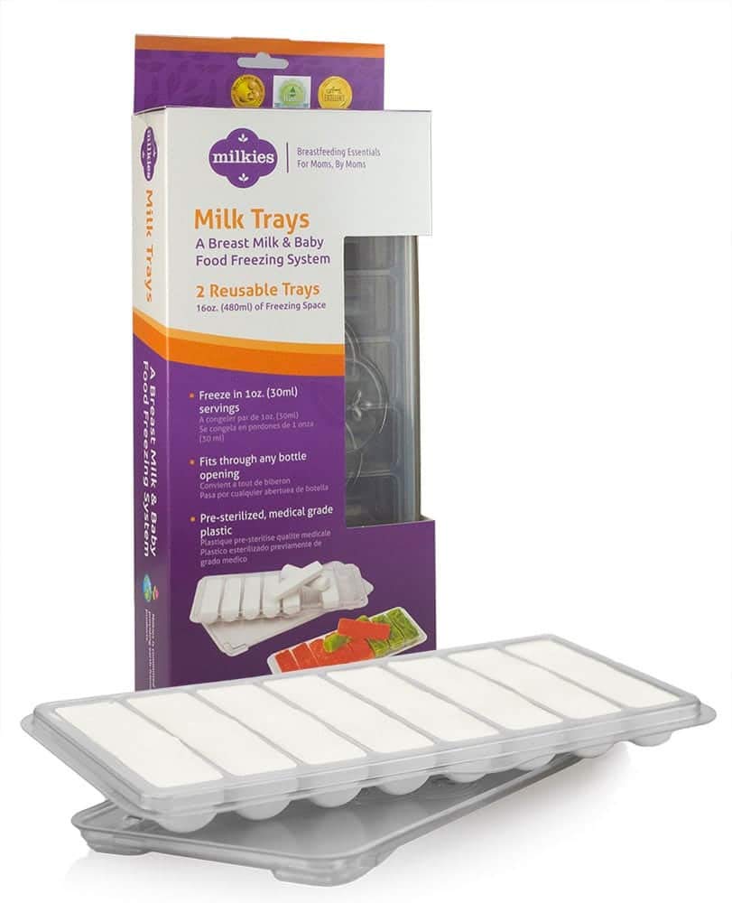 Milkies Milk Tray with Lid showing organized 1-ounce portions.