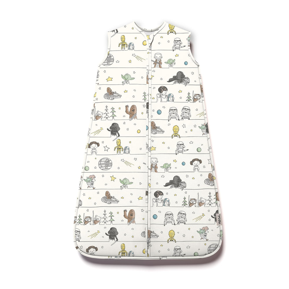 Milk Snob Disney sleeping sack fabric close-up shows buttery-soft material for baby comfort.