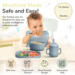 Mimi & Kiki blue sippy cup helps transitions with spill-free practice.