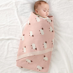 mimixiong baby blanket nursery decor with sheep motif in pink