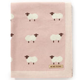 mimixiong baby blanket knit pink sheep front view for cozy snuggle