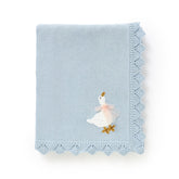 mimixiong cotton baby blanket goose-embroidery closeup for soft comfort and timeless style