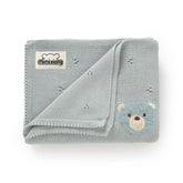 mimixiong organic cotton baby blanket close-up knit for breathable newborn comfort.