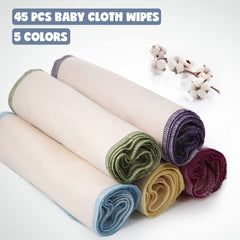 Mimorou 8x8 inch cotton flannel wipes offering soft, unbleached care.