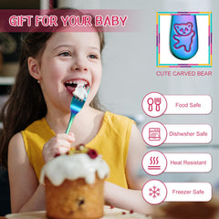 Minatee stainless-steel kids utensils offer rustproof durability for daily dishwashing and long use.