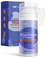 Mindfully Natural Magnesium Cream bottle pump set for a calm bedtime routine.