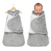 Mindsoft fleece swaddle gray with soft-touch fabric for gentle newborn comfort.
