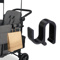 MingQiEven side hook on Wonderfold wagon secures bags for easy access