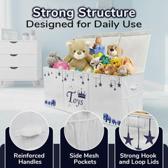 Mini Hide toy chest sturdy 600D Oxford fabric supports up to 50KG for energetic kids.