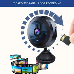 Mini WiFi Security Camera battery-powered for cordless, flexible placement.