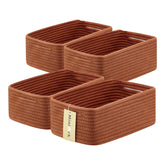 MiniArk small storage baskets in oxide red, front view for versatile desk organization.