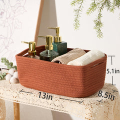 MiniArk nursery-friendly oxide red basket for toy storage and baby essentials.