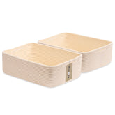 MiniArk large shallow basket beige weave ideal for towel storage and organization