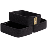 MiniArk large shallow basket front view ideal for organizing towels and toys.
