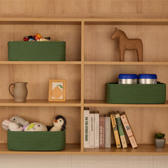 MiniArk closet-organization baskets for separating clothes and toys on cube shelves.