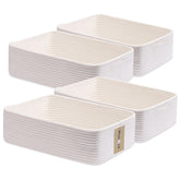 MiniArk large shallow basket storing towels for organized bathroom spaces.