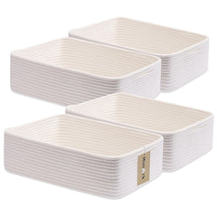 MiniArk large shallow basket storing towels for organized bathroom spaces.