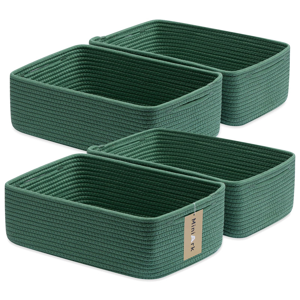 MiniArk large shallow baskets perfect for towel storage and clutter-free shelves.