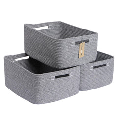 MiniArk large storage basket folded packaging view shows sturdy cotton rope for nursery organization