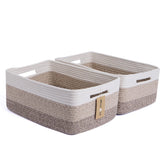 MiniArk large storage basket front view in gradient brown for organized closet