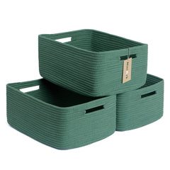 MiniArk large storage basket green front view shows spacious capacity for clothes and toys