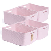 MiniArk large storage baskets front view in light pink for closet organization